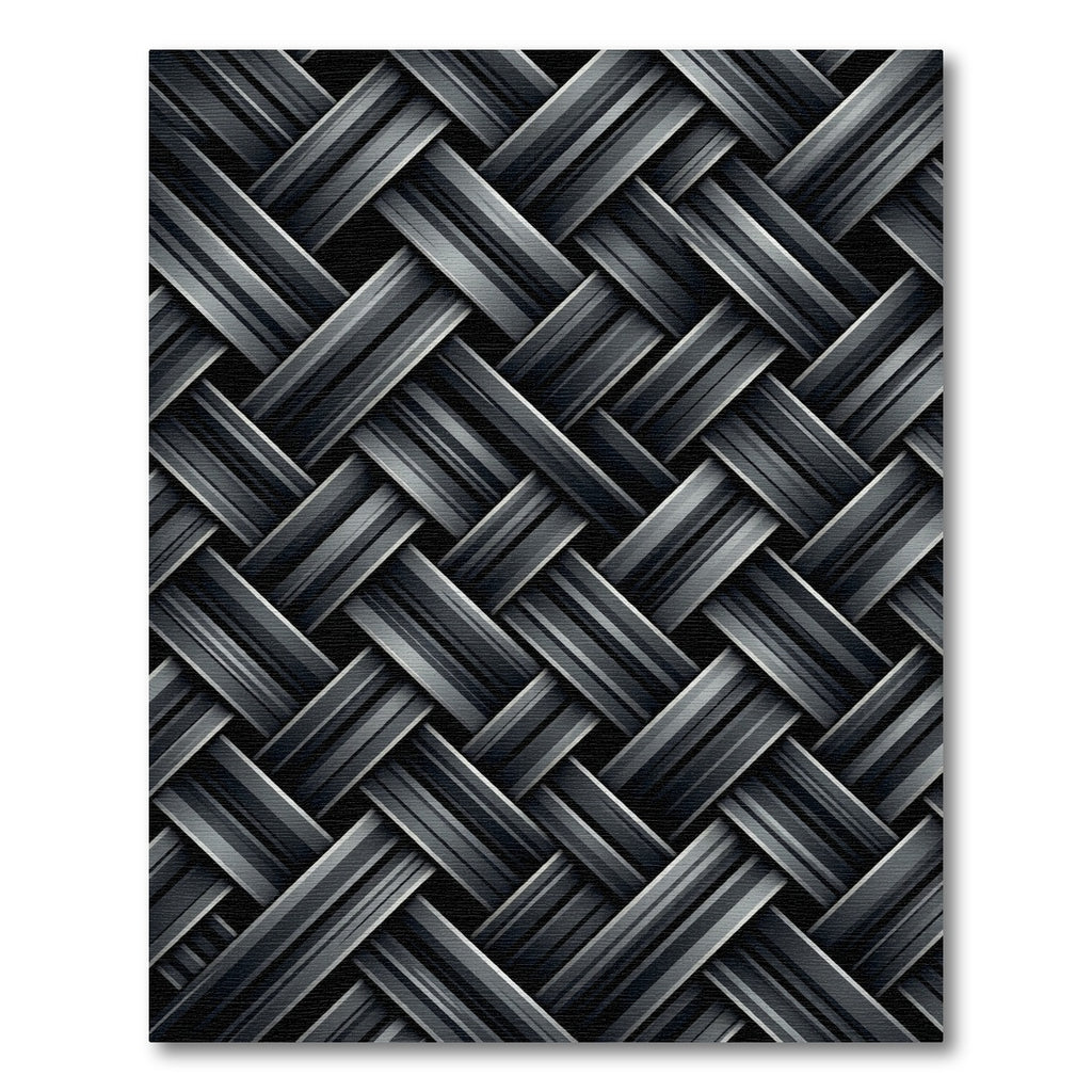 Dark Gray Woven Stripe Texture Rug