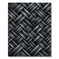 Dark Gray Woven Stripe Texture Rug