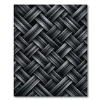 Dark Gray Woven Stripe Texture Rug