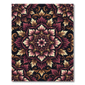 Crimson and Gold Floral Mandala Rug