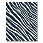 Bold Navy and Cream Zebra Stripe Rug