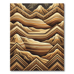 Geometric Earth Tone Mountains Sunset Rug