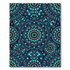 Electric Blue Teal Gold Mandala Rug