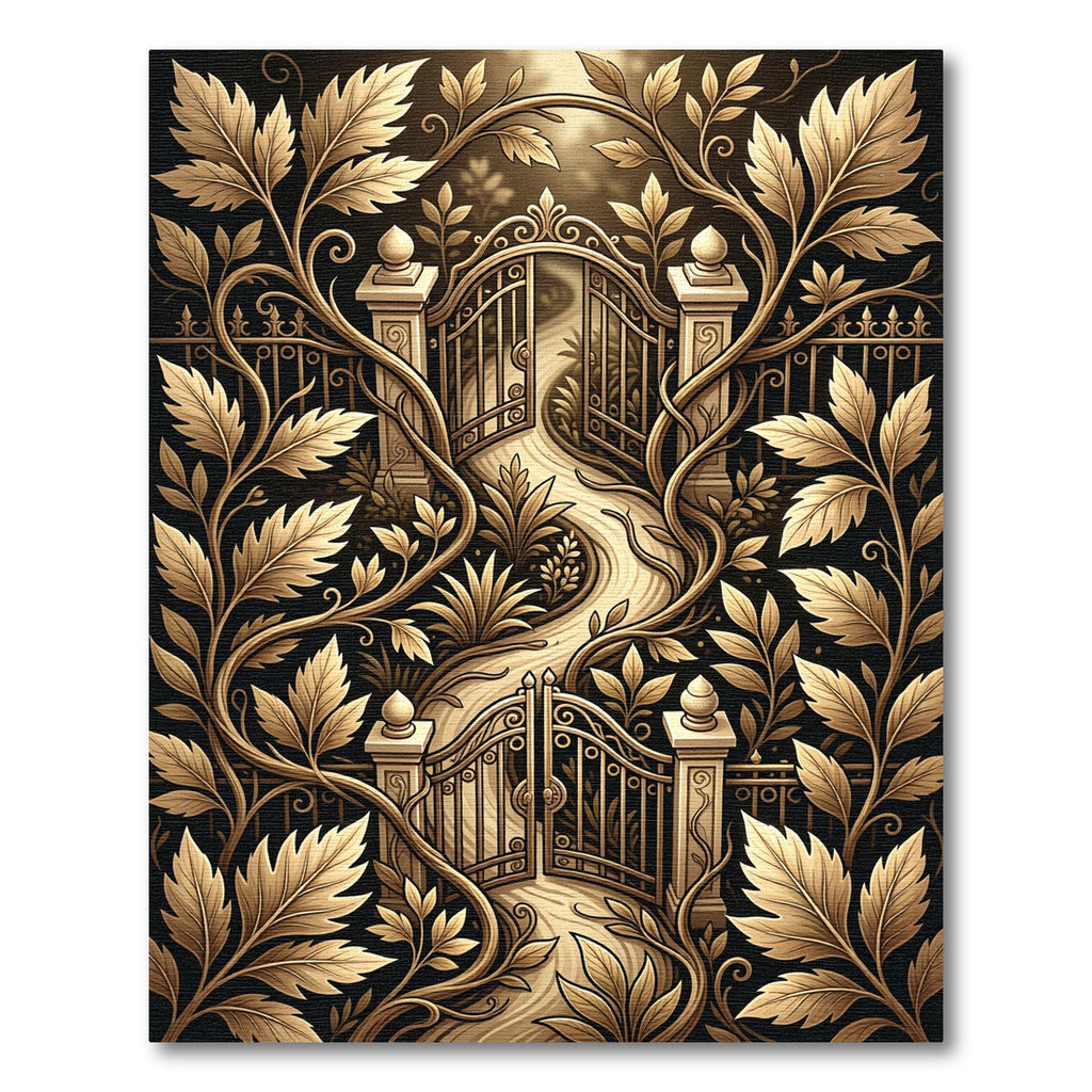 Gilded Vine Garden Gate Symmetry Rug