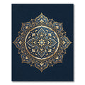Midnight Sapphire Gold Filigree Medallion Rug