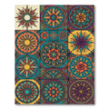 Vibrant Sunburst Mandala Tile Rug