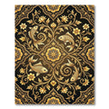 Gilded Fish and Floral Medallion Rug