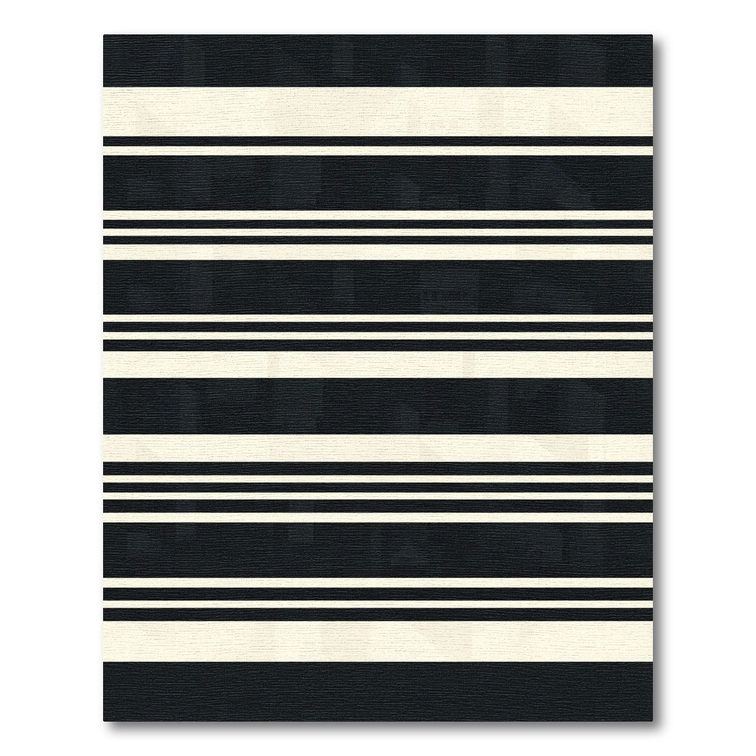 Modern Black Ivory Abstract Stripe Rug