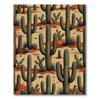 Desert Landscape Cacti Pattern Rug