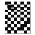 Modern Black and White Checkered Square Rug