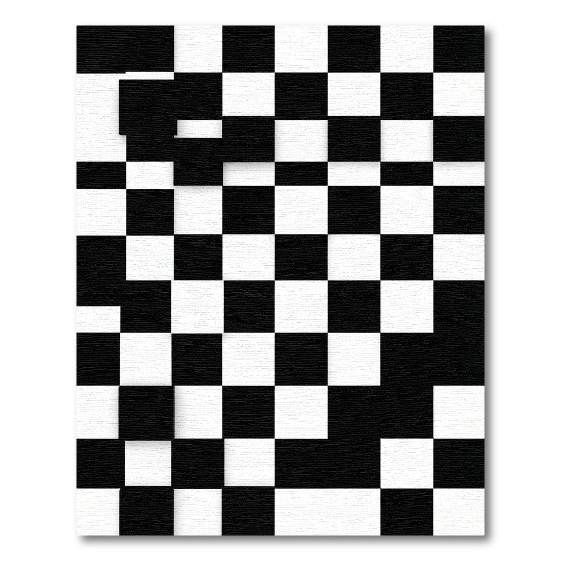 Modern Black and White Checkered Square Rug
