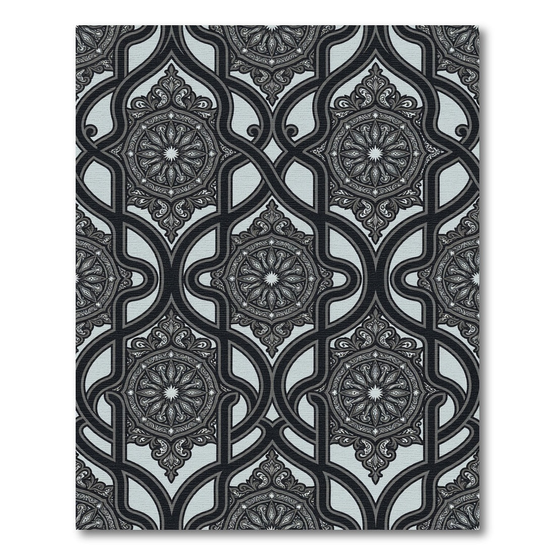 Intricate Geometric Mandala Grey Rug