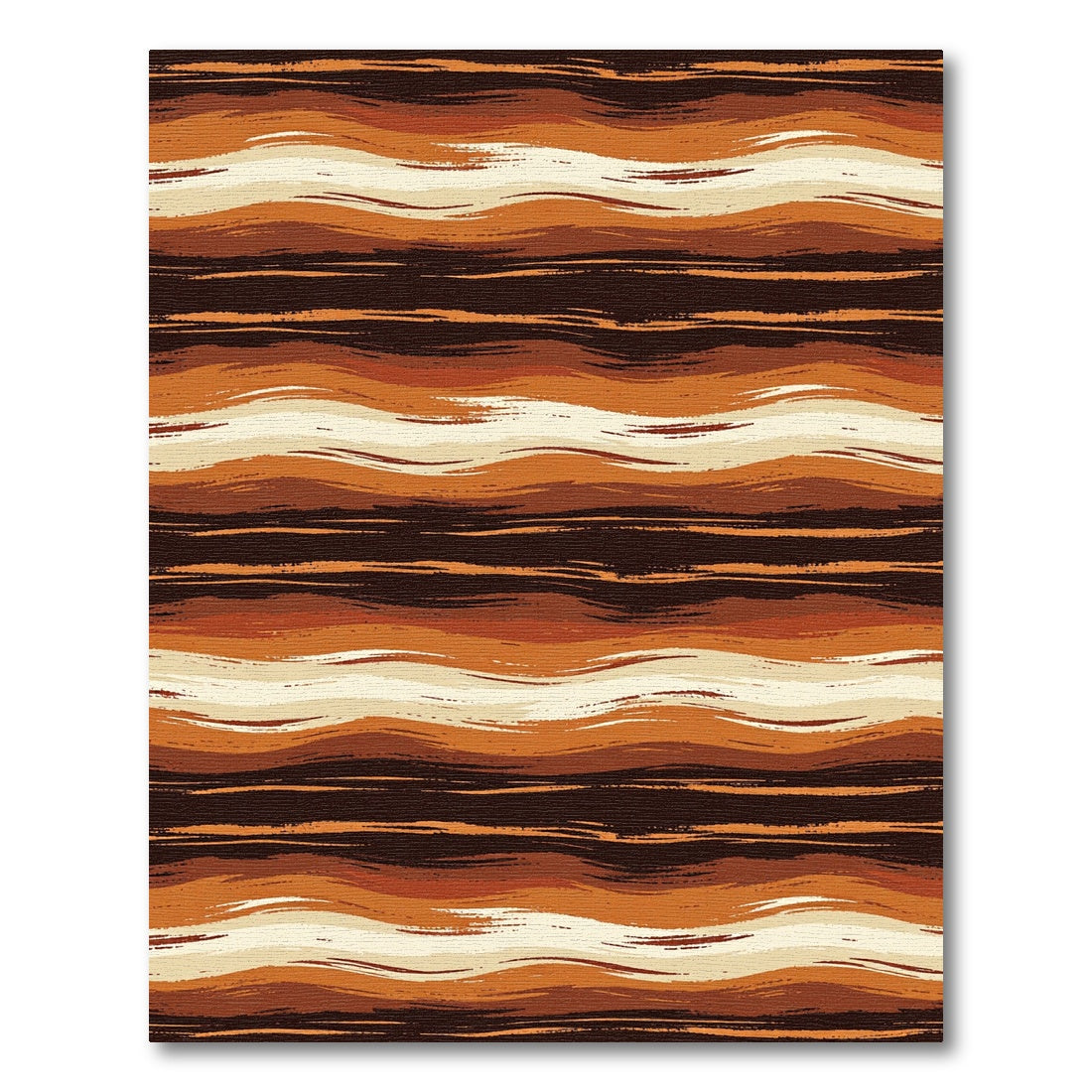 Abstract Earthy Tone Wavy Striped Rug