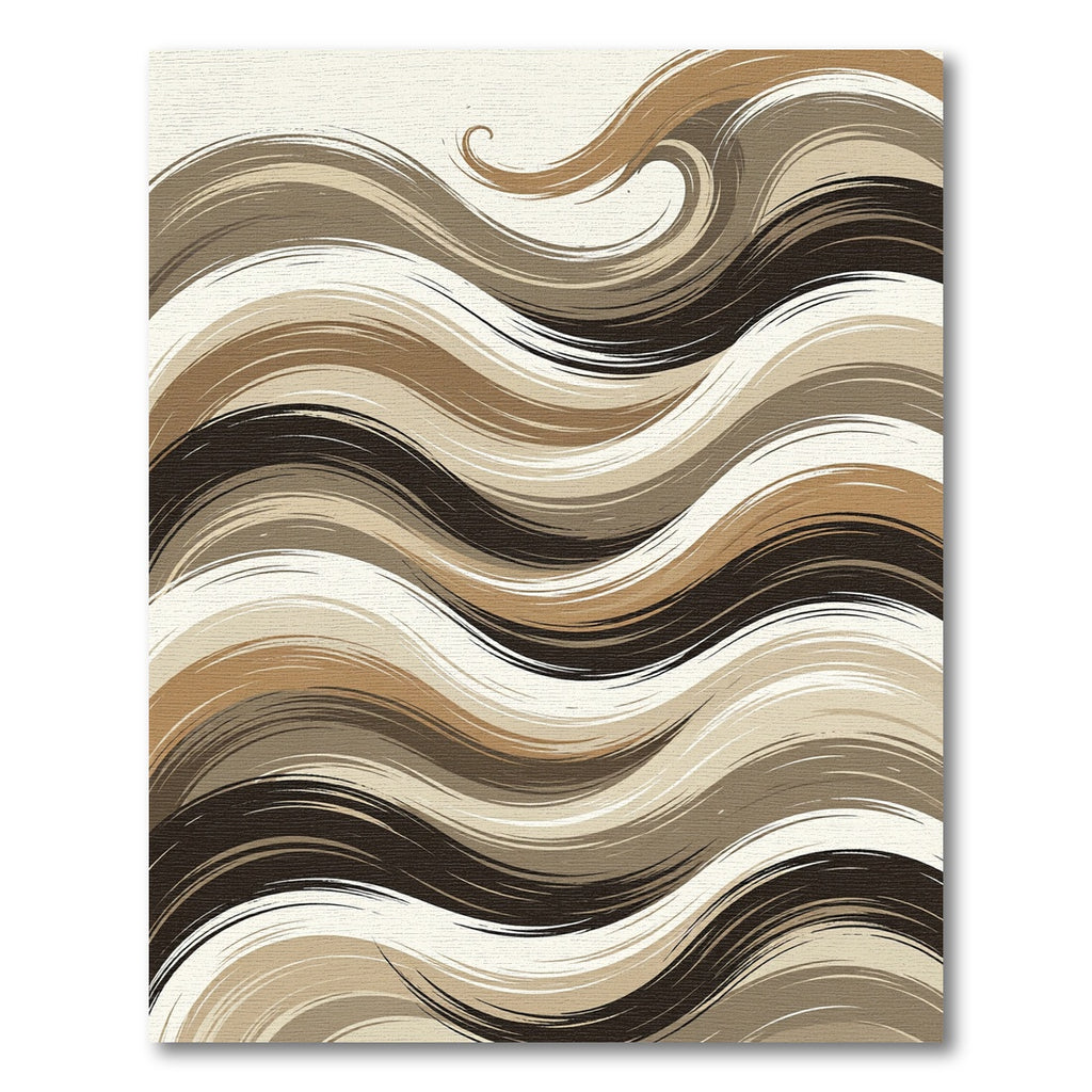 Earthy Toned Flowing Wave Rug