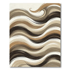 Earthy Toned Flowing Wave Rug