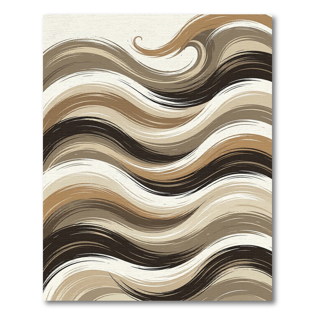 Earthy Toned Flowing Wave Rug