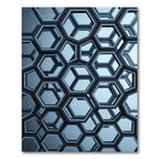 Sophisticated Metallic Gray Interlocking Hexagon Area Rug