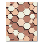 Neutral Earthy Tones Abstract Hexagon Grid Rug