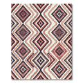 Geometric Diamond Chain Red Rug