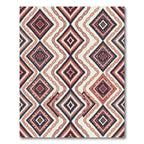 Geometric Diamond Chain Red Rug