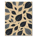 Contemporary Charcoal Leaf Scatter Rug