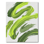 Modern Abstract Lime Green Swirl Rug