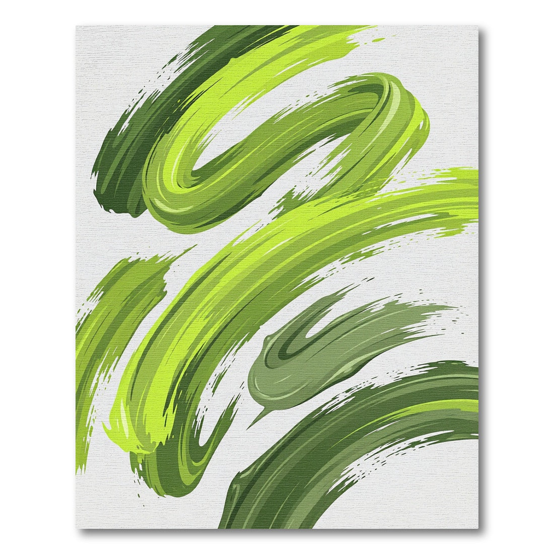 Modern Abstract Lime Green Swirl Rug