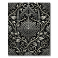 Gothic Silver Ornate Filigree Medallion Rug