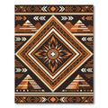 Earthy Orange Geometric Pyramid Sun Rug