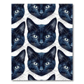 Midnight Black Cat Face Seamless Illustration Rug