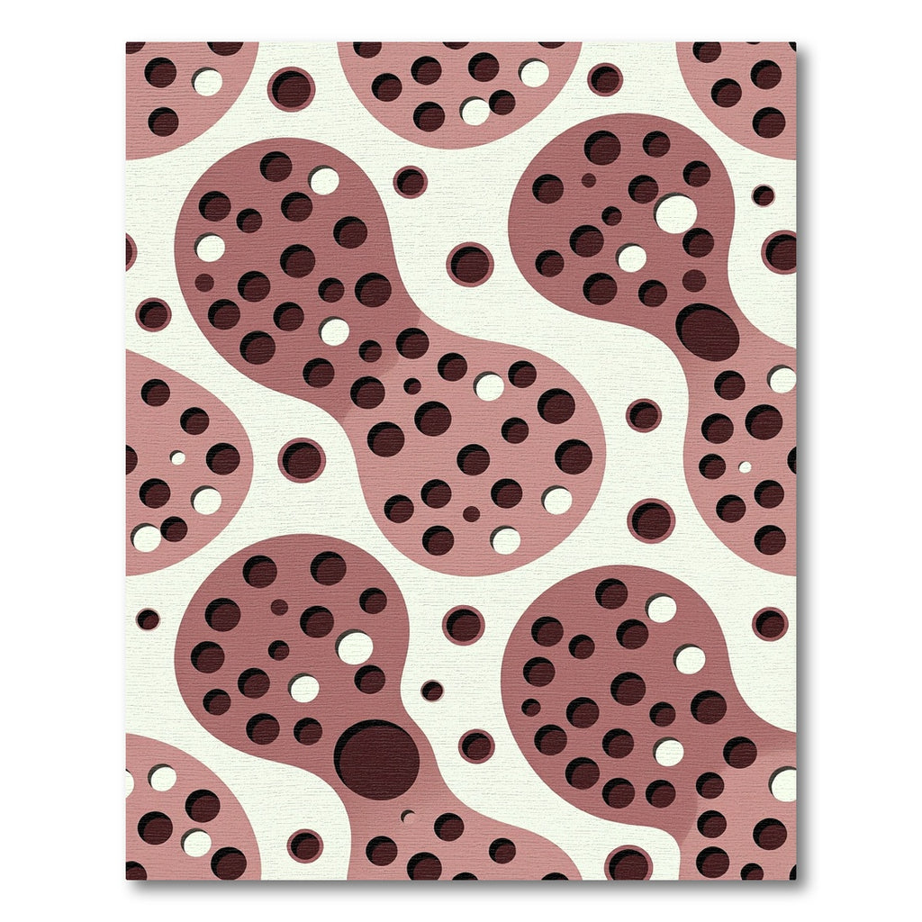 Abstract Mauve Organic Polka Dot Rug