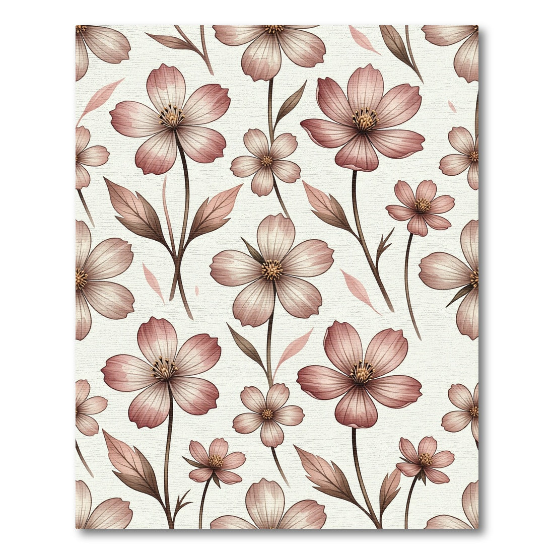 Soft Pink Blossom Botanical Garden Rug
