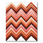 Retro Orange Pink Chevron Layers Rug