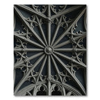 Gothic Charcoal Starburst Cathedral Medallion Rug