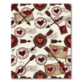 Vintage Heart Arrows Postmark Postcard Rug