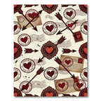 Vintage Heart Arrows Postmark Postcard Rug