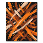 Abstract Burnt Orange Amber Diagonal Strokes Rug