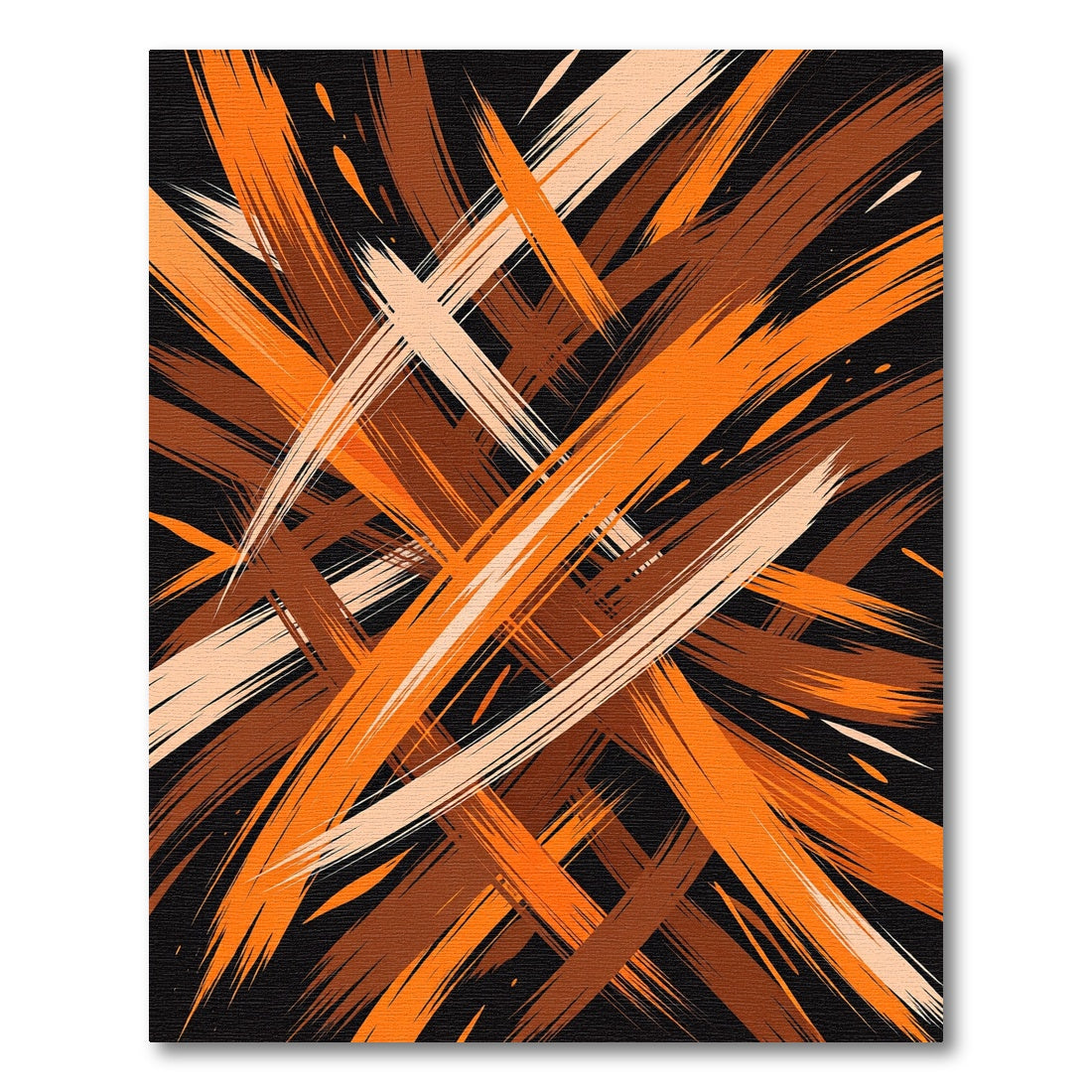 Abstract Burnt Orange Amber Diagonal Strokes Rug