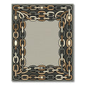 Rustic Interlocked Chain Border Rug