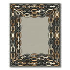 Rustic Interlocked Chain Border Rug