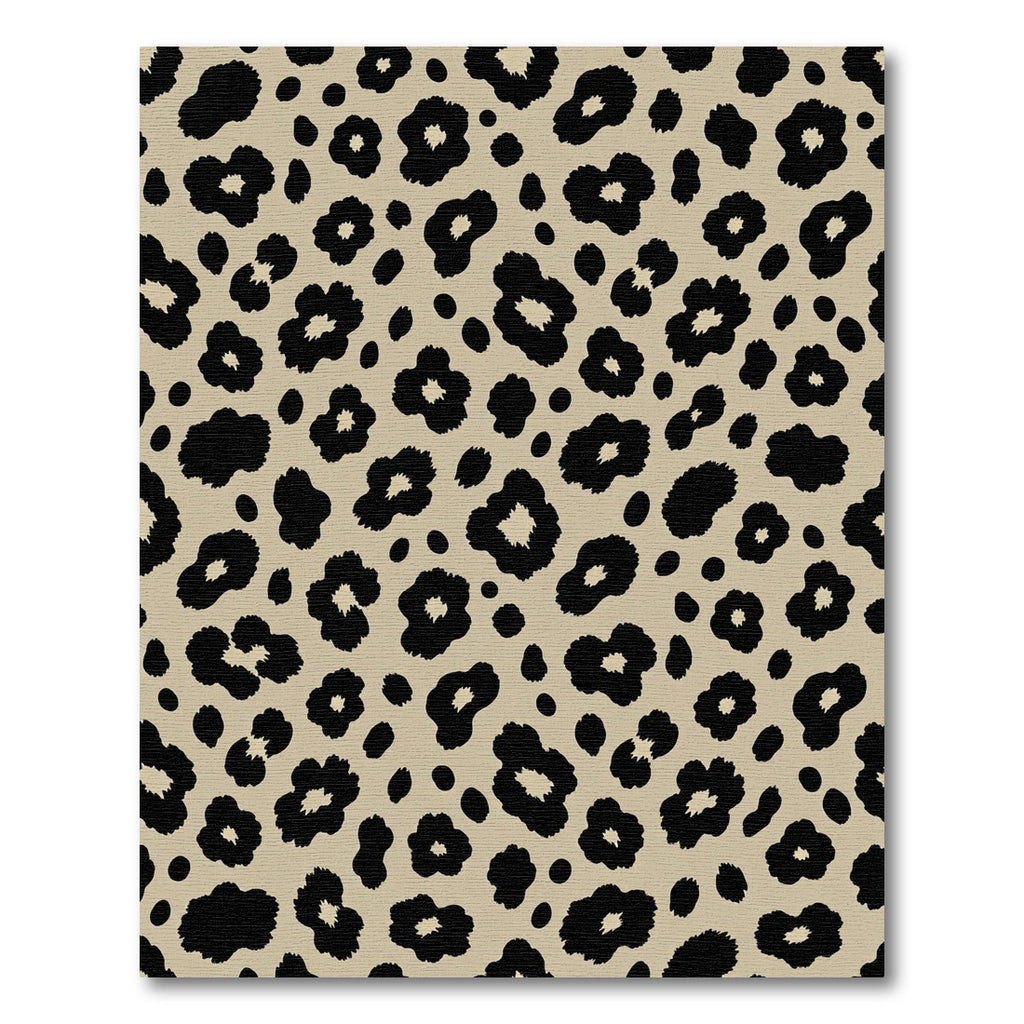 Classic Beige Black Animal Spots Rug