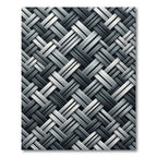 Monochrome Interlocking Geometric Woven Texture Rug
