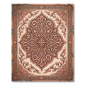 Ornate Copper Floral Damask Scrollwork Rug