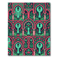 Dark Teal Floral Arch Keyhole Graphic Rug