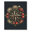 Gothic Pomegranate And Chrysanthemum Compass Rug