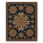Golden Sun Feather Tribal Medallion Rug