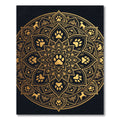 Golden Paw Black Petal Mandala Rug