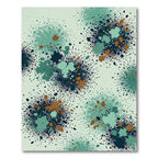 Teal Brown Speckled Spot Composition Rug