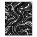 Black White Swirling Marble Texture Rug