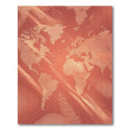 Coral Halo World Map Dots Rug